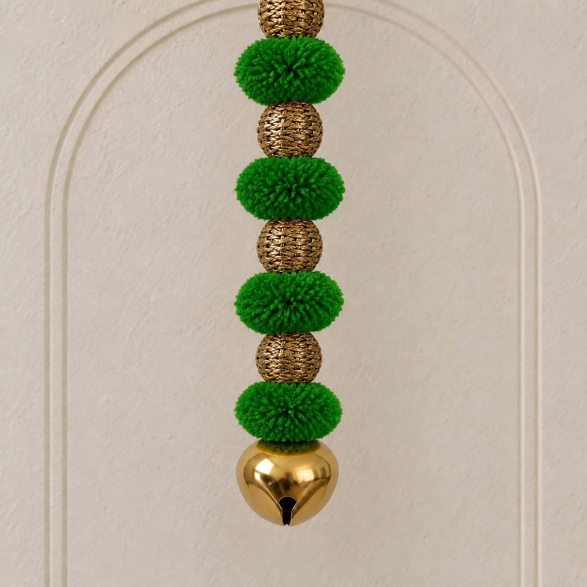 Green Pom-Pom Bell Hanging - Pair of 2 - view 5