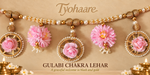 Gulabi Chakra Lehar toran – corrected close-up detail view