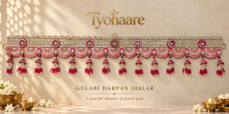 Gulabi Darpan Jhalar Toran full view