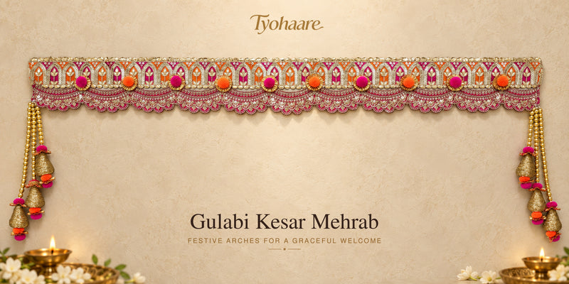 Gulabi Kesar Mehrab Toran full view