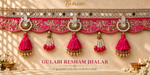 Gulabi Resham Jhalar Toran close-up