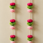 Rose Pearl Teardrop Hanging Pair – close-up view