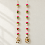 Rose Pearl Teardrop Hanging Pair – overall view