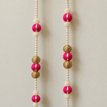 Fuchsia Pearl Bell Hanging Pair – close-up view