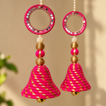 Fuchsia Pearl Bell Hanging Pair – detail view