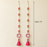 Fuchsia Pearl Bell Hanging Pair – measurement view