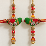 Parrot Pearl Bell Hanging Pair – close-up view