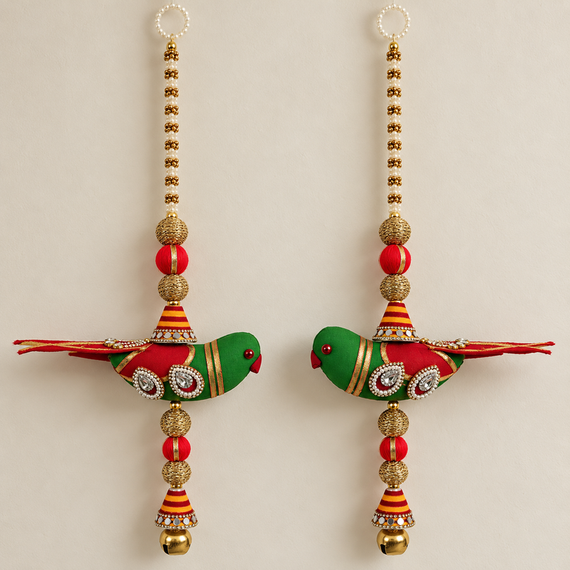 Parrot Pearl Bell Hanging Pair – overall view