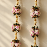 Ivory Rose Pearl Hanging Pair – close-up view