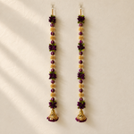 Purple Gold Floral Hanging Pair – close-up view