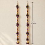 Purple Gold Floral Hanging Pair – measurement view