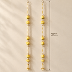 Pale Yellow Lotus Pearl Hanging Pair – measurement view