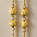 Pale Yellow Lotus Pearl Hanging Pair – micro view