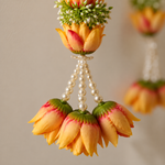 Yellow Pink Lotus Hanging Pair – micro view