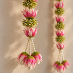 Pink White Lotus Hanging Pair – micro view