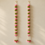 Pink White Lotus Hanging Pair – overall view
