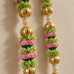 Pink Gold Floral Hanging Pair – close-up view