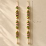 Pink Gold Floral Hanging Pair – measurement view