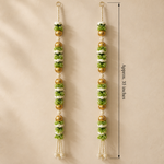 White Gold Floral Hanging Pair – measurement view