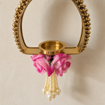 Pink Rose Gold Diya Hanging Pair – micro view