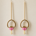 Pink Rose Gold Diya Hanging Pair – overall view