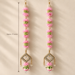 Pink Floral Crystal Hanging Pair – measurement view