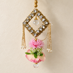 Pink Floral Crystal Hanging Pair – micro view