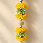 Yellow Floral Crystal Hanging Pair – close-up view