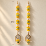 Yellow Floral Crystal Hanging Pair – measurement view