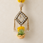 Yellow Floral Crystal Hanging Pair – micro view