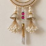 Pearl Gold Shubh Labh Hanging Pair – micro view
