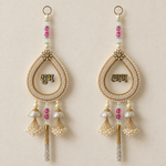 Pearl Gold Shubh Labh Hanging Pair – overall view