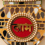 Kalash Mirror Shubh Labh Hanging Pair – micro view