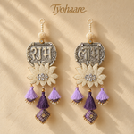 Silver Purple Shubh Labh Hanging – Pair – view 1