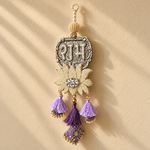 Silver Purple Shubh Labh Hanging – Pair – view 2