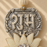 Silver Purple Shubh Labh Hanging – Pair – view 3