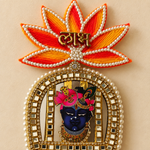 Orange Lotus Shrinathji Shubh Labh Hanging – Pair — detail