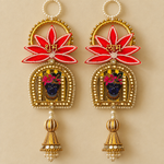 Red Lotus Shrinathji Shubh Labh Hanging – Pair — close