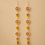 Yellow Rose Cowrie Shell Bell Hanging – Pair of 2 — main