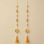 Yellow Mirror Ring Pearl Hanging – Pair — main view