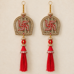 Red Swastik Mirror Arch Hanging – Pair — main view