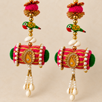Parrot Dhol Cowrie Hanging – Pair — close view
