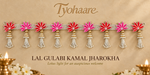 Lal Gulabi Kamal Jharokha Toran full view