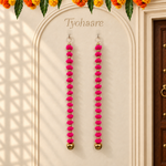 Long Fuchsia Pom-Pom Festive Hanging - Pair of 2 - view 1