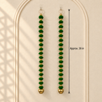 Long Green Pom-Pom Festive Hanging - Pair of 2 - view 2