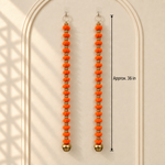 Long Orange Pom-Pom Festive Hanging - Pair of 2 - view 2