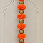 Long Orange Pom-Pom Festive Hanging - Pair of 2 - view 3