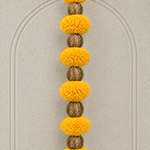 Long Yellow Pom-Pom Festive Hanging - Pair of 2 - view 3