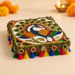 Mayur Multicolour Tassel Mini Singhasan – side view