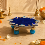 Turquoise Mirror Mini Singhasan – 6 × 6 Inch – measurement